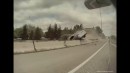 Teslacam captures violent airborne rollover crash in Portland, Oregon