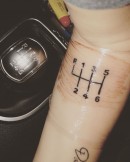 Texan Car Girl Gets "Six-Speed Manual" Tattoo