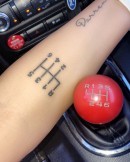 Texan Car Girl Gets "Six-Speed Manual" Tattoo