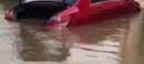 Cars ruined by Texas flood