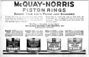 Newspaper ad for McQuay-Norris piston rings, Mountain Advocate, 1922