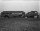 The 1936 Zephyr Land Yacht, made up of an International Harvester tractor and a Curtis Aerocar trailer