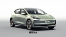 2025 Tesla Model 2 rendering by SRK Designs