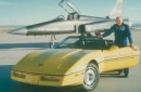 General Chuck Yeager with his golden Corvette