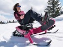 The E-Trace from Arosno claims to be the first electric snow bike in the world, perfect even for beginners