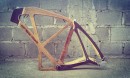 The Astan Bike has a lattice frame made of wood, which makes it lightweight, durable, comfortable and very green