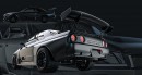 The Batman Nissan Skyline GT-R R32/R34 Batmobile rendering by musartwork