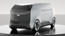 Cadillac autonomous pod concept is a legit party bus with virtual fireplace