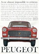 Peugeot 404 print ad in the United States
