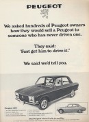 Peugeot 304 print ad in the United States
