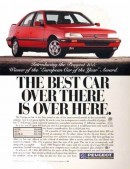Peugeot 405 print ad in the United States