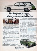 Peugeot 504 print ad in the United States