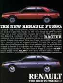Renault Fuego print ad in the United States