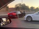 A Lucid Air at a Supercharger station