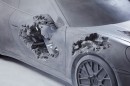 The Ash & Pyrite Eroded Porsche, another Future Relic by Daniel Arsham