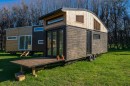 The Dome is a single-bedroom tiny with a domed roof and integrated, drop-down terrace