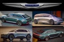 Chrysler 300 EV, Sebring EV, Pacifica EV renderings by vburlapp