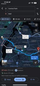 Información de estacionamiento de Google Maps