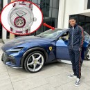 For his latest outing, Cristiano Ronaldo paired his Ferrari Purosangue with a limited-edition Franck Muller diamond watch