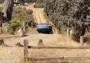Tesla Cybertruck on off-road course