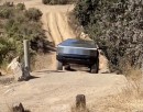 Tesla Cybertruck on off-road course