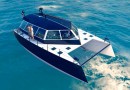 The Sphinx 4.0 is a self-sufficient floating home shaped like an electric catamaran