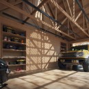 The Garage is a rustic garage that works just as well as a display for your cars and a man cave