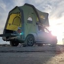 The GT Pickup tent or "Taco Tent," reportedly the only fully-inflatable rooftop tent in the world, offers sleeping for 2-3 adults