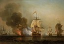 San José explodes and sinks during the battle Wager's Action