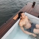 The Hot Tub Boat is a floating hot tub slash dinghy launched in 2012 (price to buy: upwards of $42,000)