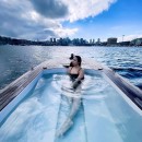 The Hot Tub Boat is a floating hot tub slash dinghy launched in 2012 (price to buy: upwards of $42,000)