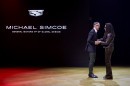 Lenny Kravitz and GM design chief Michael Simcoe at the official presentation of the Celestiq EV