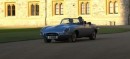 Prince Harry and Meghan Markle Driving in Jaguar E-Type
