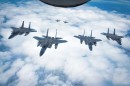 F-15 Eagles flying over North Carolina