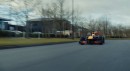 Max Verstappen drives RB7 across Red Bull Technology Campus