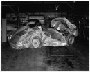 The wreckage of the 1955 Porsche 550 Spyder