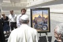 Pope Francis receives David Uhl's Chance Encounter painting