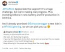 The Rock and Jim Farley on Twitter talking about the 2022 Ford F-150 Lightning