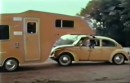 El Chico, the VW Beetle Gooseneck trailer, shown in an ad from 1974