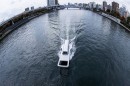 The Zipper Fastener Ship by designer Yasuhiro Suziki literally zips through water