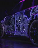 Jeep Grand Cherokee Trackhawk Black Panther and Lambo Aventador Marvel vs DC vinyl wrap renderings