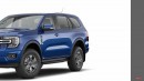 Third-Gen Ford Everest/Endeavour SUV rendering based on 2023 Ranger