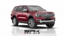 Third-Gen Ford Everest/Endeavour SUV rendering based on 2023 Ranger