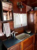 1922 Homebuilt Travel Trailer Sink and Hand Pump