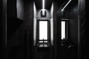 Dark-themed bathroom
