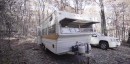 1976 Shasta vintage mobile home has a cute interior design and runs off-grid