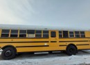 School bus tiny home exterior