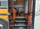 School bus tiny home front cabin