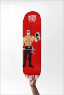 The custom-made, limited-edition, sold-out Hawk Blood Deck has Tony Hawk's real blood in the paint