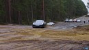 German Humor: Porsche drag race in the mud